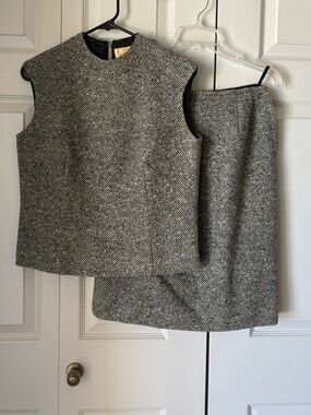 Pendleton |  Vintage pure wool 2 pc skirt vest set Herringbone. Size 12. Classic